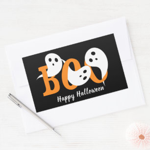 Happy Halloween Boo Ghosts Black Sticker
