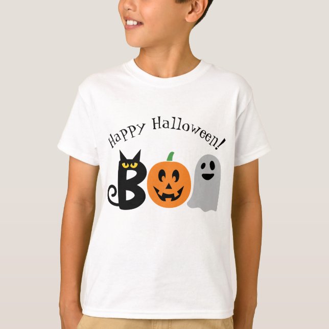Happy Halloween Boo Kids' Shirt (Front)