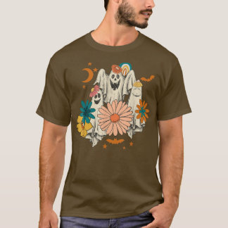 Happy Halloween Boo Spiders Witch Hat Pumpkin  T-Shirt