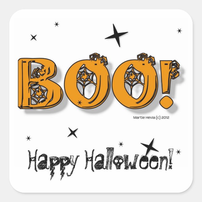 Happy Halloween Boo! Sticker (Front)