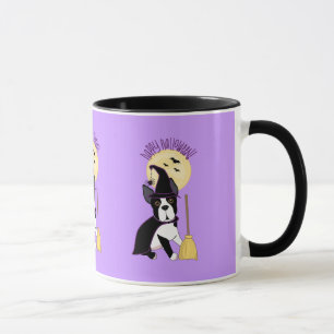 Happy Halloween Boston Terrier Witch Mug
