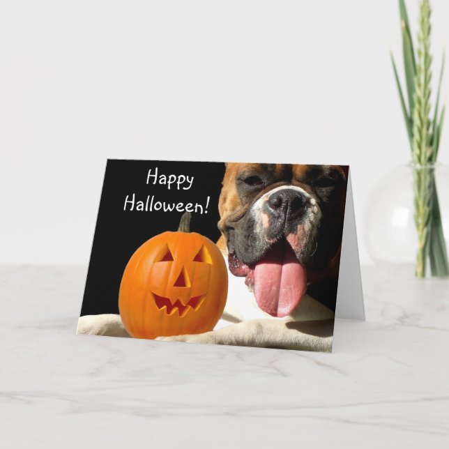Happy Halloween Boxer Greeting card (Front)