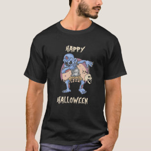 Happy Halloween Boys Children Dab Funny Zombies T-Shirt