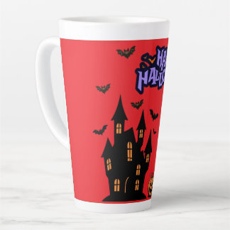 Happy Halloween bright red Latte Mug