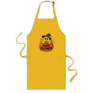 Happy Halloween Caffeine Ghost Long Apron