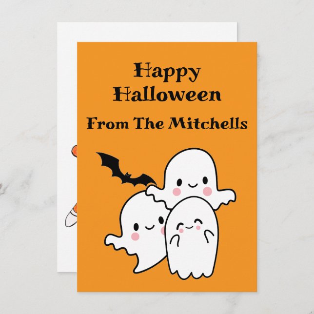 Happy Halloween Can Personalize Card (Front/Back)