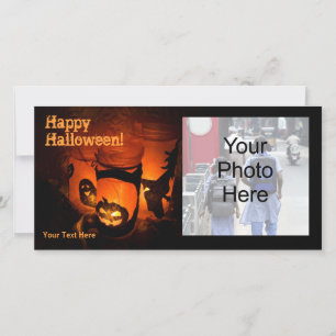 Happy Halloween Candle Light Family Photo Card