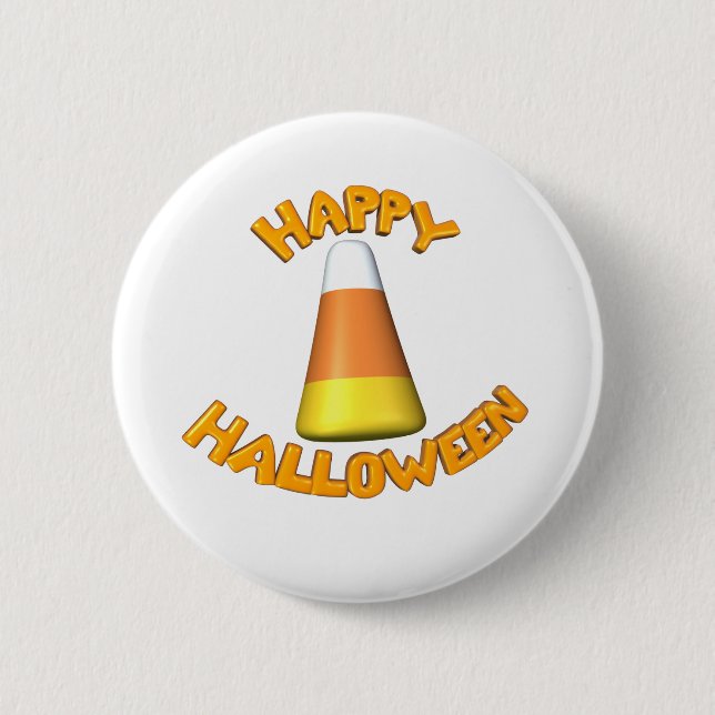 Happy Halloween Candy Corn 2 Inch Round Button (Front)