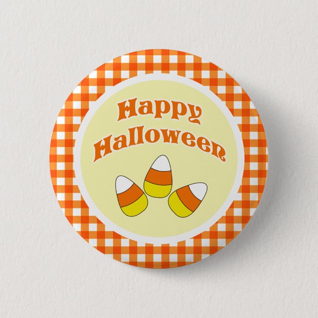 Happy Halloween Candy Corn Button (Front)