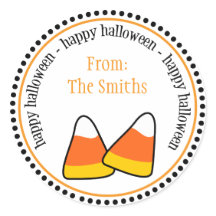 Happy Halloween Candy Corn Dot Cercle Étiquettes