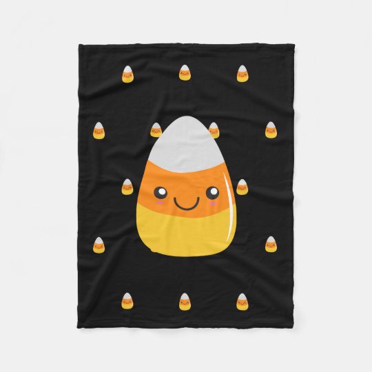 Happy Halloween Candy Corn Emoji Fleece Blanket