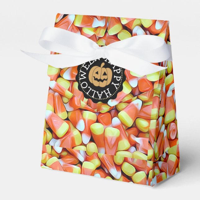 Happy Halloween Candy Corn Party Favour Bags Favor Box (Front Side)