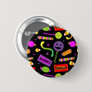 Happy Halloween Candy Pattern 2 Inch Round Button
