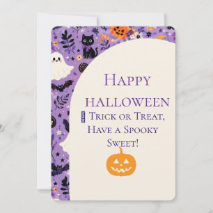 Happy Halloween Card, Spooky Halloween Greeting C Invitation