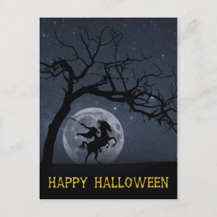 Happy Halloween carte postale Horseman Moon sans t
