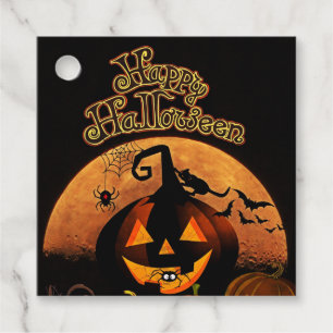 Happy Halloween Carved Pumpkin Favour Tags