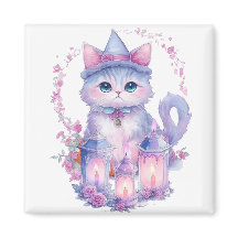 Happy Halloween Cat and Candles