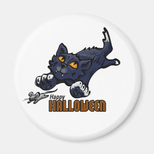 Happy Halloween Cat and Mouse Magnet