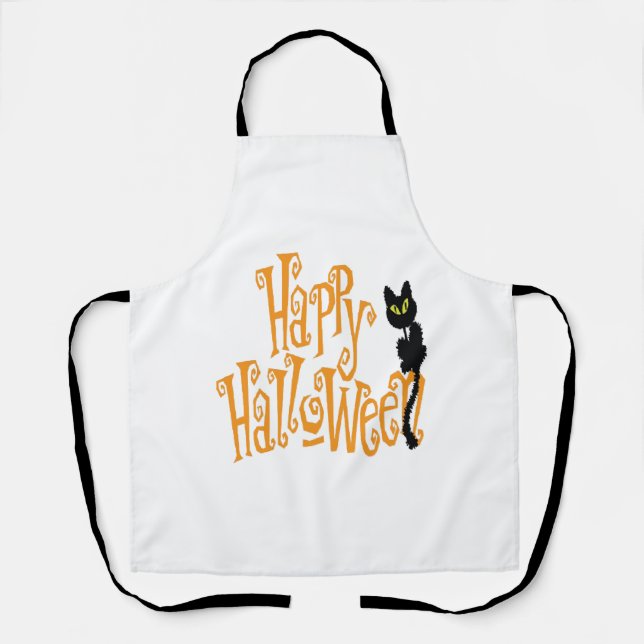 HAPPY HALLOWEEN CAT APRON (Front)