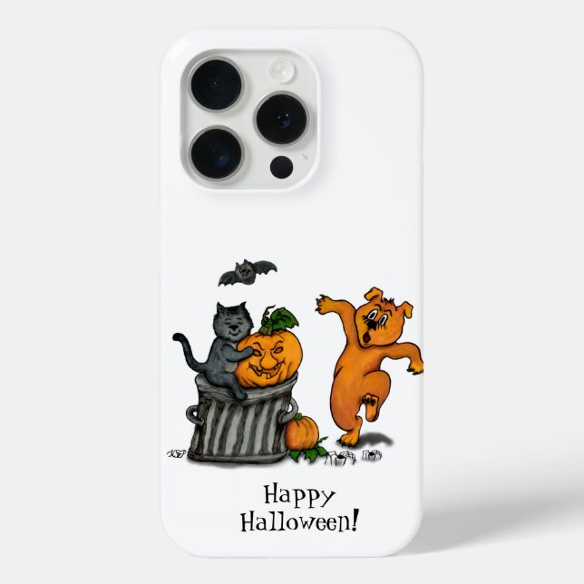 Happy Halloween! Cat Bat Dog and Spider Case-Mate iPhone Case (Back)