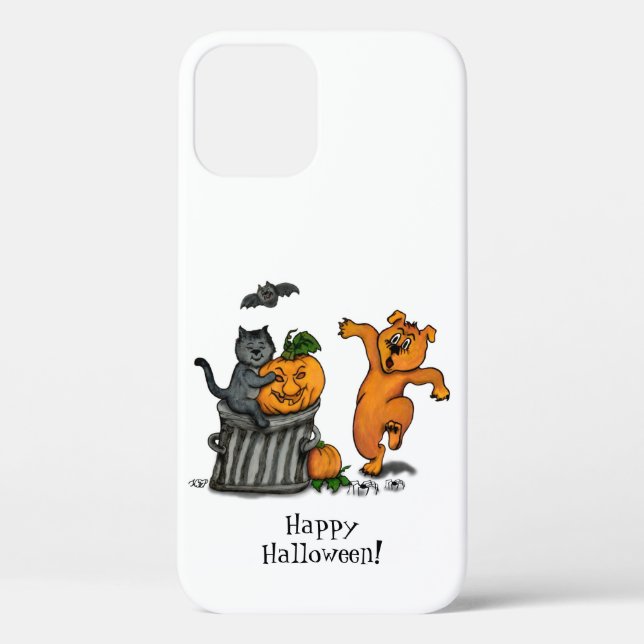 Happy Halloween! Cat Bat Dog and Spider Case-Mate iPhone Case (Back)