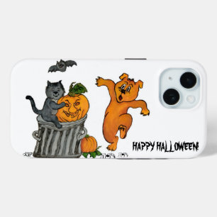 Happy Halloween! Cat Bat Dog and Spider iPhone 15 Case