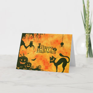 happy halloween cat card