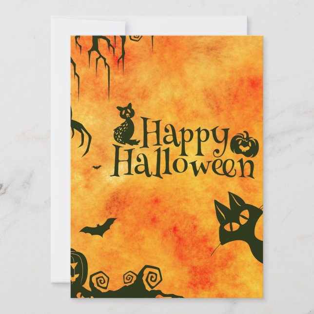 happy halloween cat card (Front)