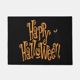 HAPPY HALLOWEEN CAT DOORMAT
