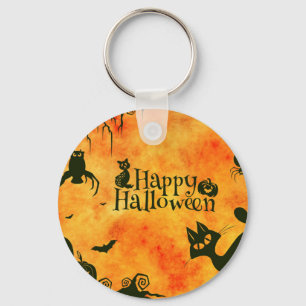 happy halloween cat keychain