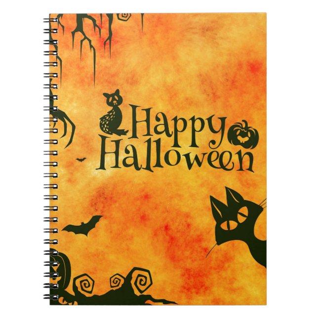 happy halloween cat notebook (Front)
