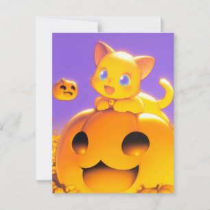 Happy Halloween Cat Postcard