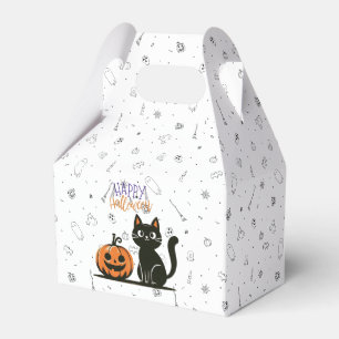 Happy Halloween cat & pumpkin Favor Box