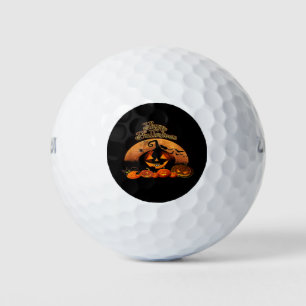 Happy Halloween Cat Pumpkin Golf Balls