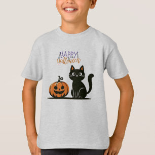 Happy Halloween cat & pumpkin T-Shirt