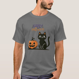 Happy Halloween cat & pumpkin T-Shirt