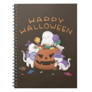 Happy Halloween: Cats & Ghost Notebook