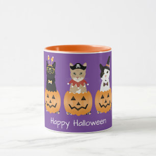Happy Halloween Cats Jack O Lantern Mug