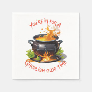 Happy Halloween Cauldron Full Of Witch's Brew Napkin