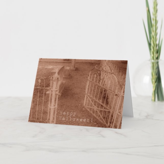 Happy Halloween Cemetary Gate Card (Front)