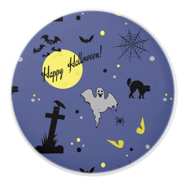 Happy Halloween Ceramic Knob (Front)
