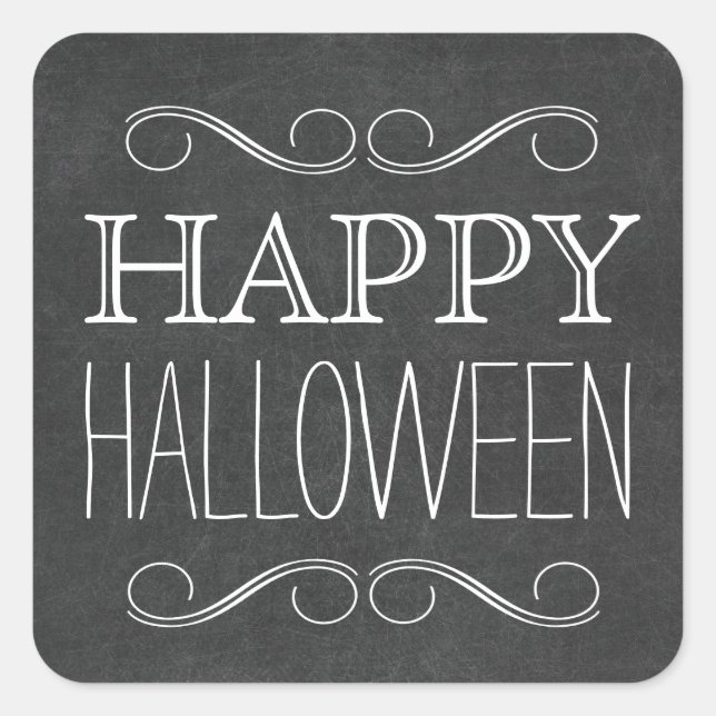 Happy Halloween Chalkboard Typographie Stickers (Devant)