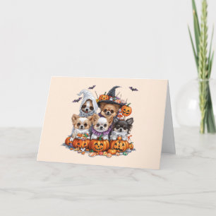 Happy Halloween Chihuahua Dogs Holiday Card