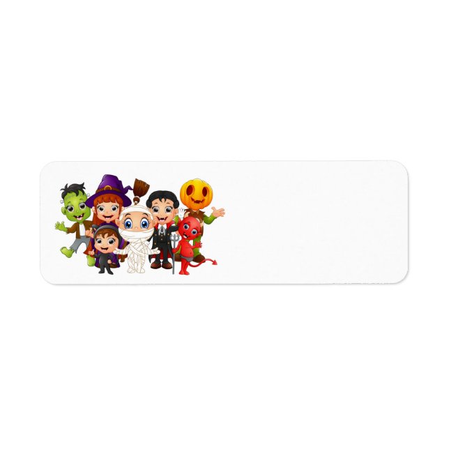 Happy Halloween children wearing costumes (Front)