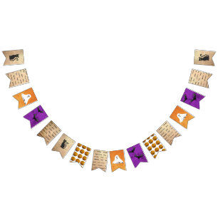 Happy Halloween Citrouille, Chat noir, Bannière fa