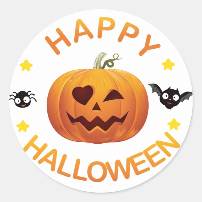 Happy Halloween Classic Round Sticker (Front)