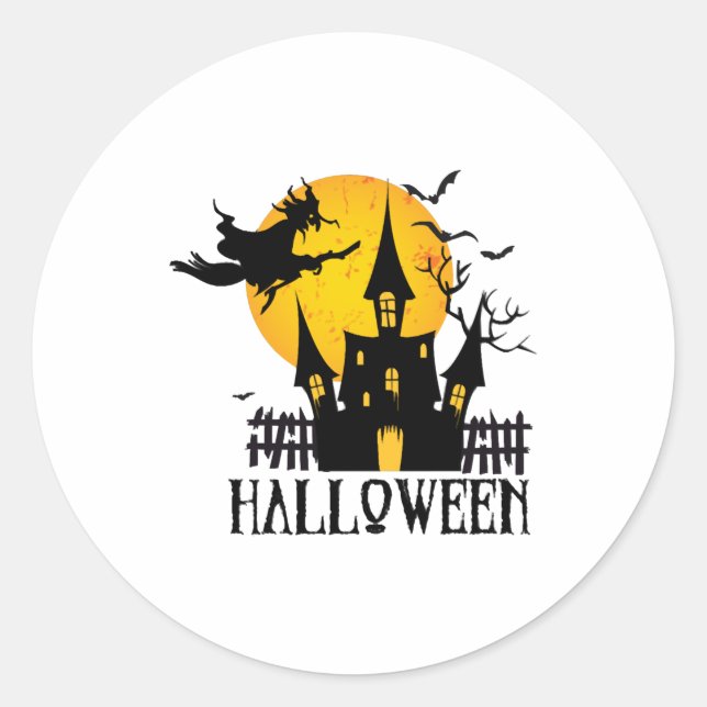 Happy Halloween         Classic Round Sticker (Front)