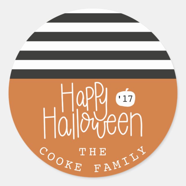 HAPPY HALLOWEEN CLASSIC ROUND STICKER (Front)