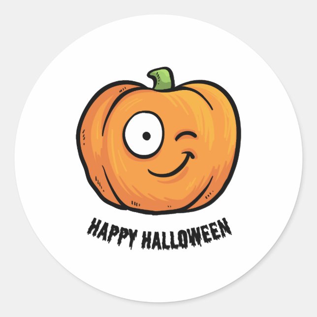 Happy Halloween Classic Round Sticker (Front)