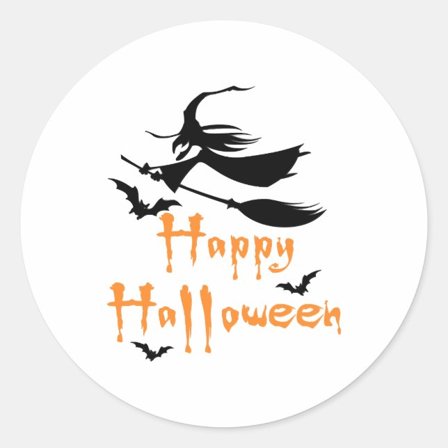 Happy Halloween                   Classic Round Sticker (Front)